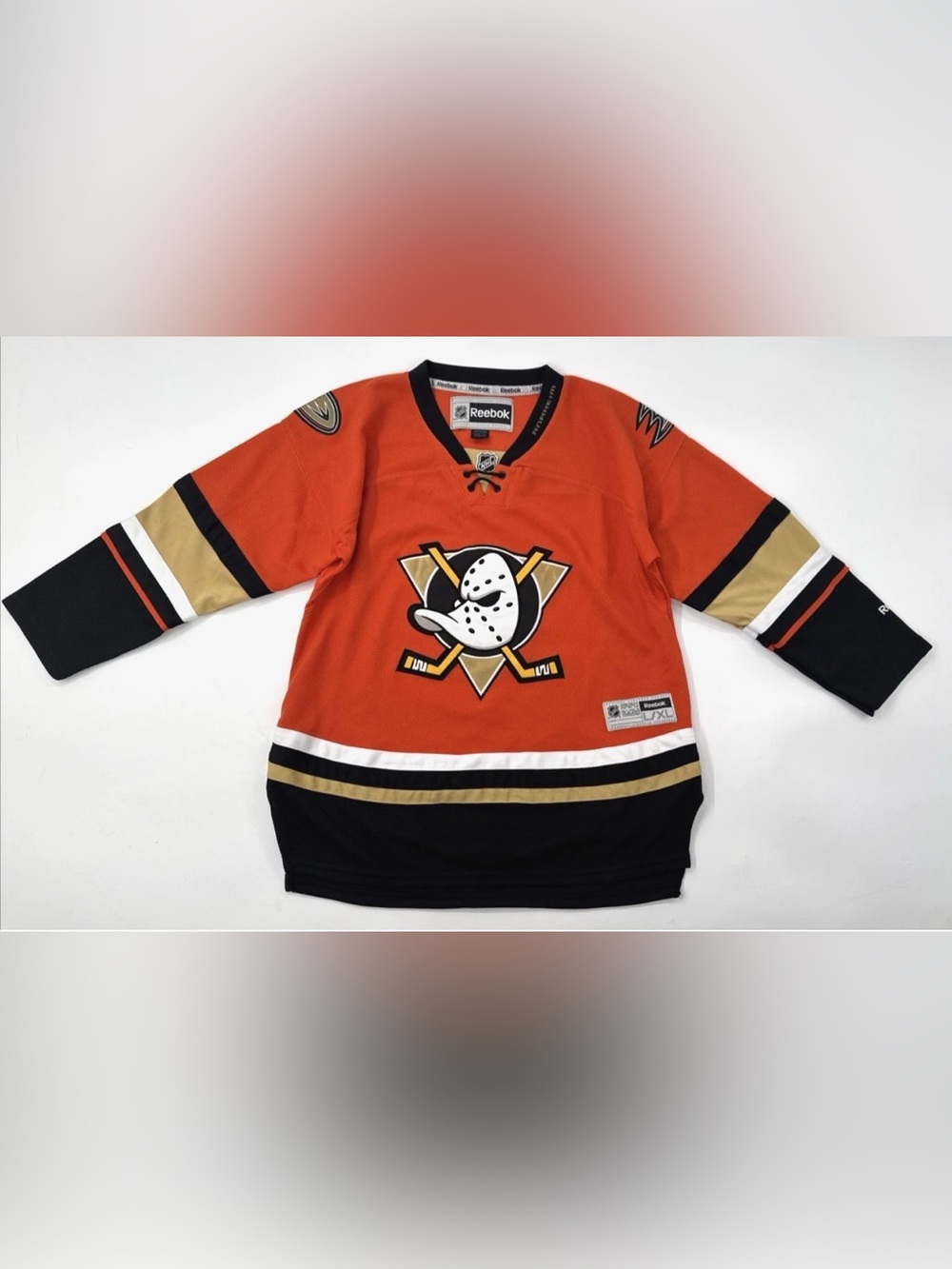 Reebok NHL Anaheim Ducks 3rd Logo Jersey Youth L/XL Orange Alternate Hockey 2015